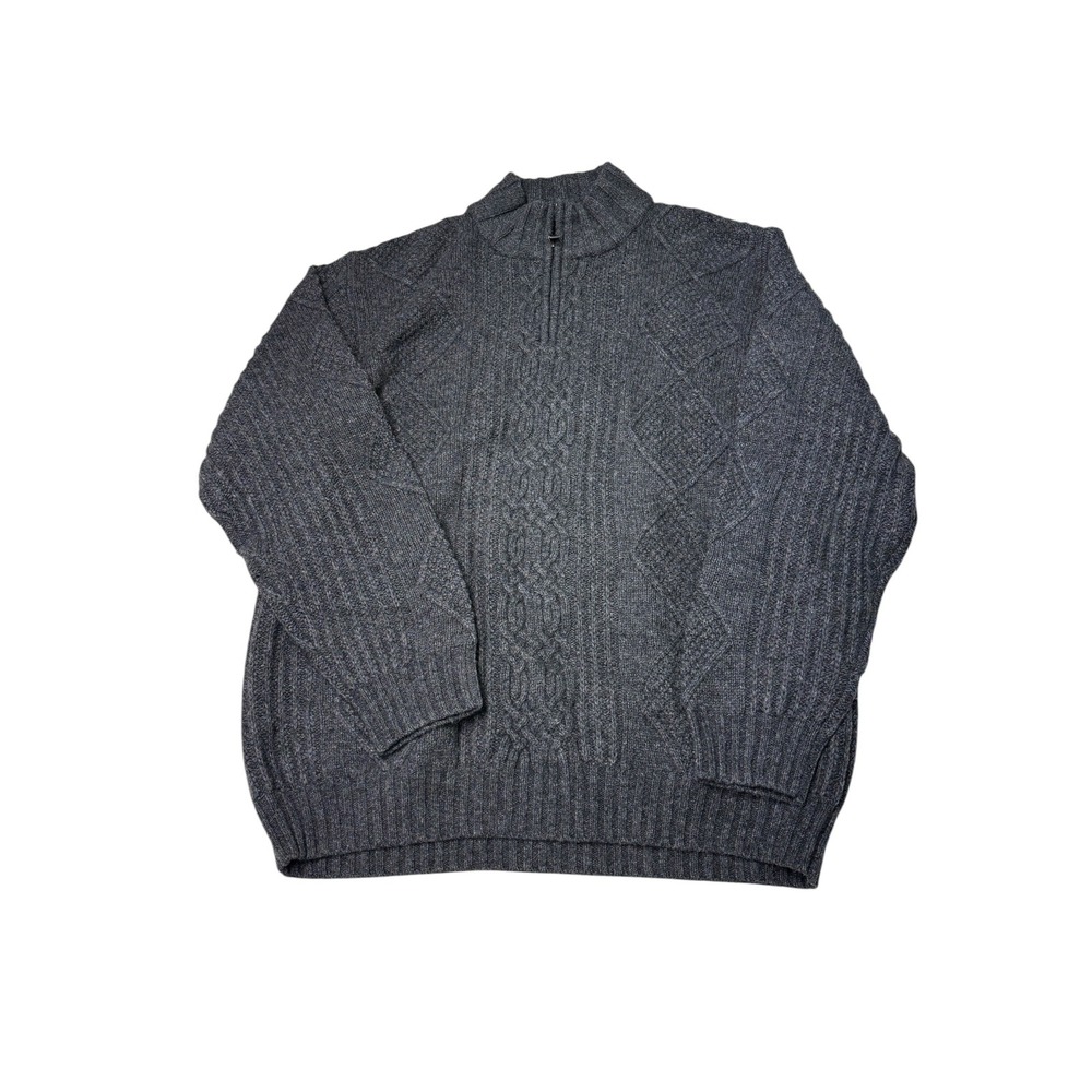 NWT Jos. A. Bank Signature Charcoal Gray Lambswool Quarter Zip Sweater Mens XL